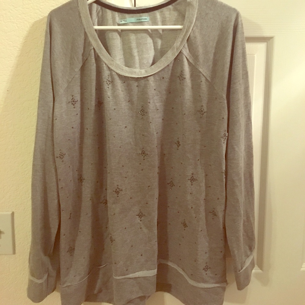 Sparkly Maurice's Gray Top