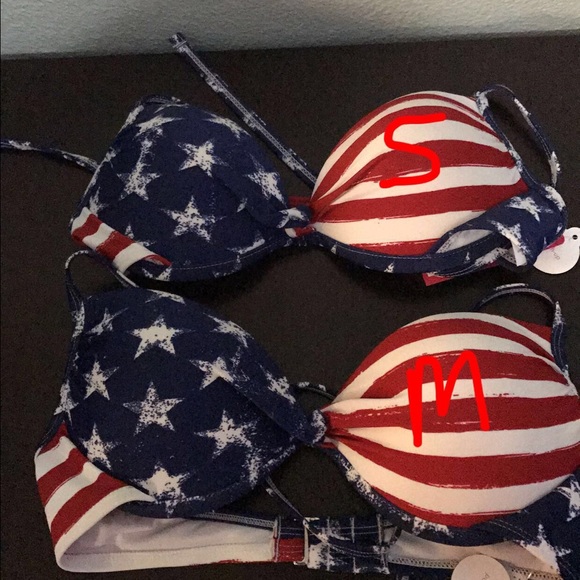 SALE NWT American Flag Padded Bikini Top - Picture 4 of 8