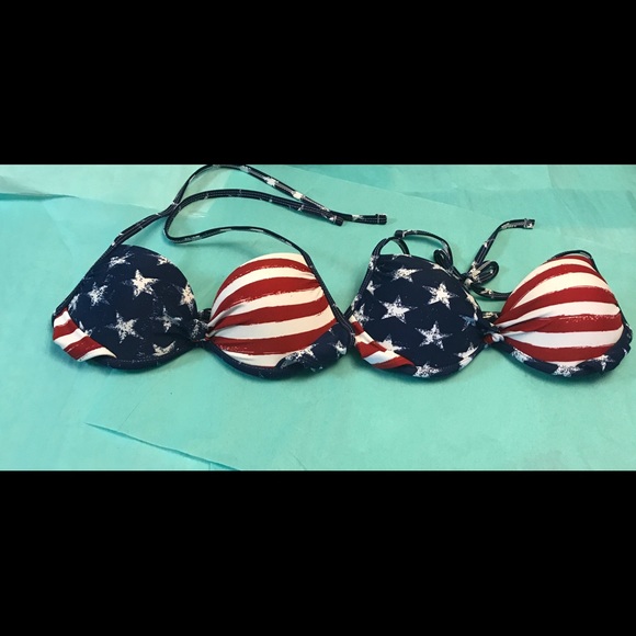 SALE NWT American Flag Padded Bikini Top - Picture 8 of 8