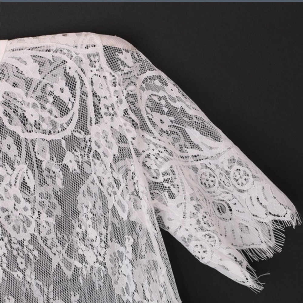‼️1 WHITE LEFT‼️ 🎉HPx3🎉 Lace Swim Coverup - Picture 3 of 7