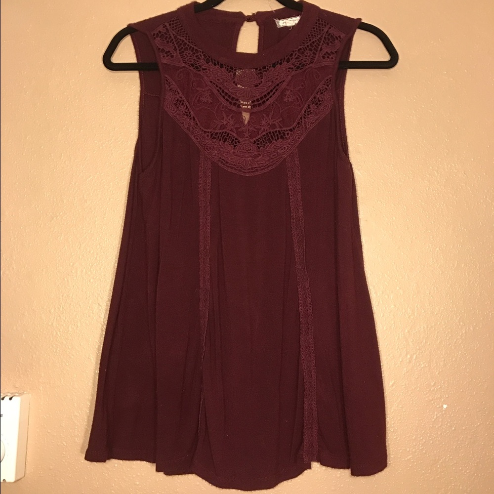 Lacy merlot tank