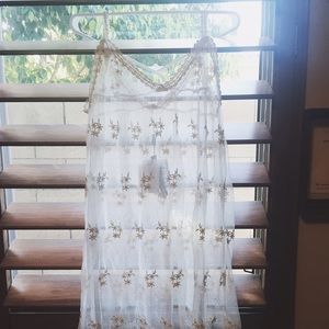 chiffon lace details straps dress