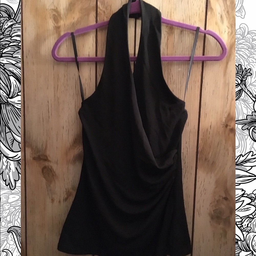 Lauren by Ralph Lauren Black Halter Top. Size  S