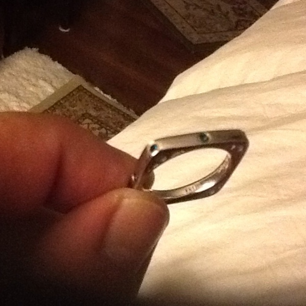 Sterling Silver and Emerald accent ring