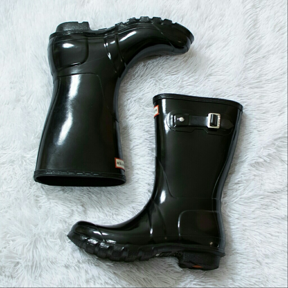 Black, Short, Glossy Hunter Boots