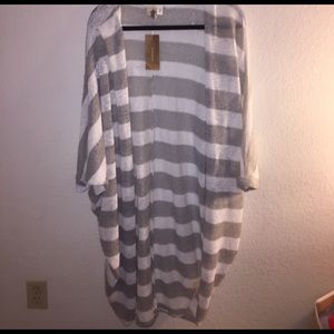 NEW extra long striped cardigan