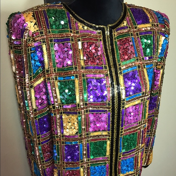 🚫SOLD🚫 Vintage Spring Dynasty Sequin Blazer - Picture 2 of 6
