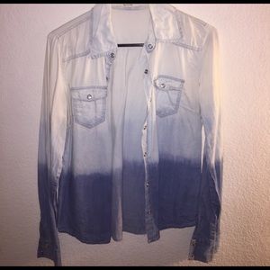 Ombré denim button up