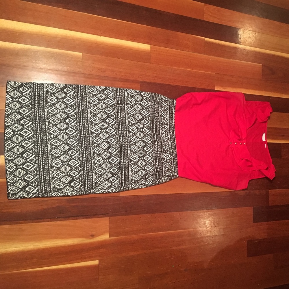 Pencil print skirt