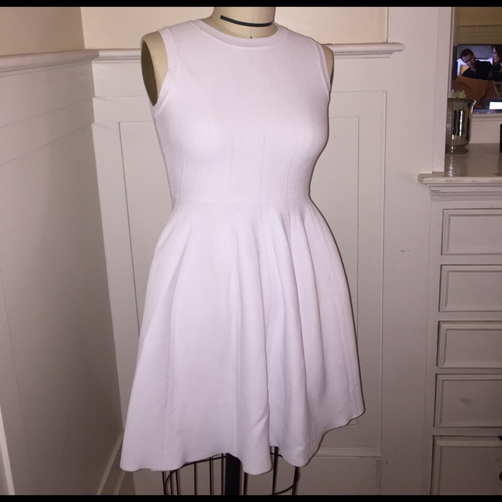 Topshop sleeveless textured dress, white