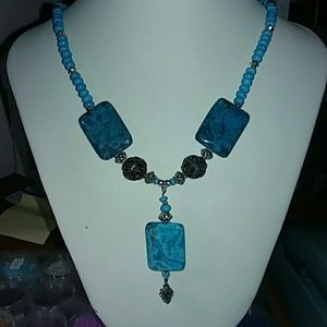 Blue magnesite  necklace,