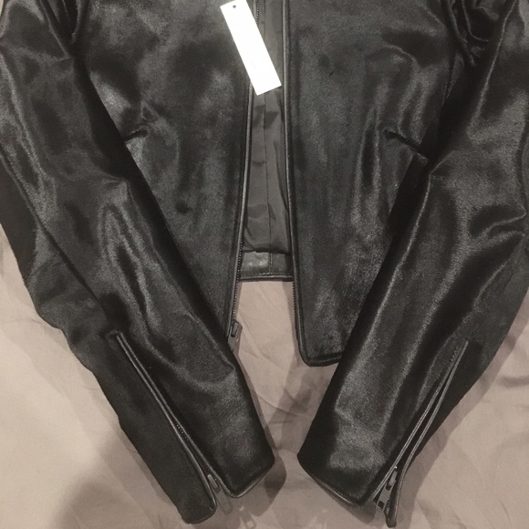 ❌ SOLD ❌ Theory Leather and Pony Hair Jacket - Picture 2 of 5