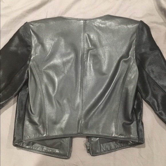 ❌ SOLD ❌ Theory Leather and Pony Hair Jacket - Picture 3 of 5