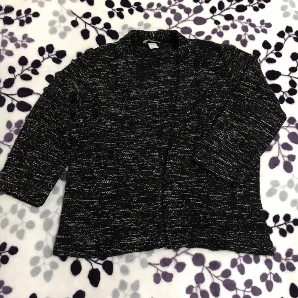 Knit open front blazer cardigan