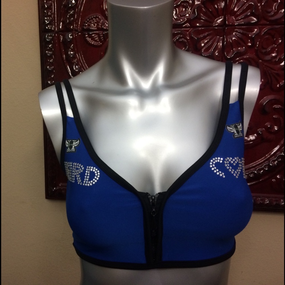 Hardcore Zipper Sports Bra Top (Blue)