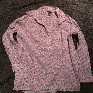 Floral Half Button Blouse