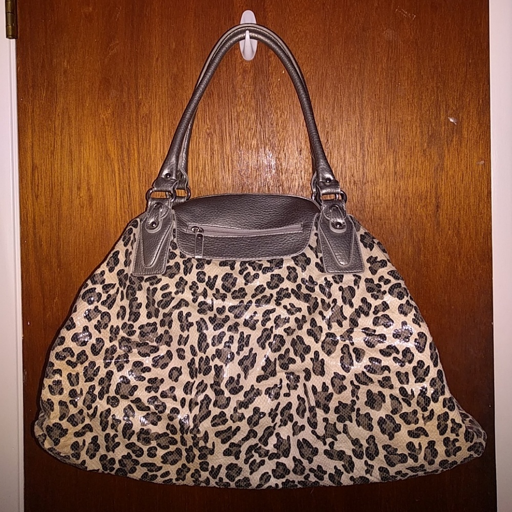 FINAL SALE Cheetah print duffel bag