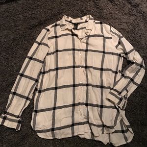 Black & White Button Down Flannel