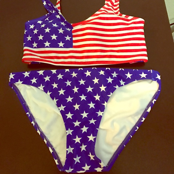 SALE NWT 4th of July USA Strappy Bikini - Picture 2 of 6