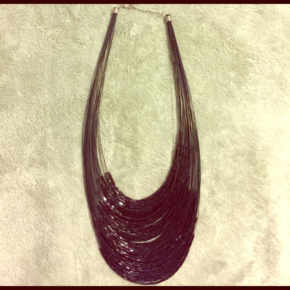 Handmade Black Beaded Necklace