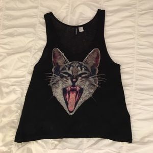 Adorable knit cat tank top