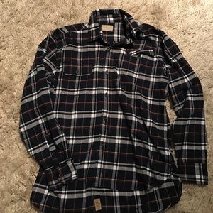 Dark Blue + Maroon and White Flannel