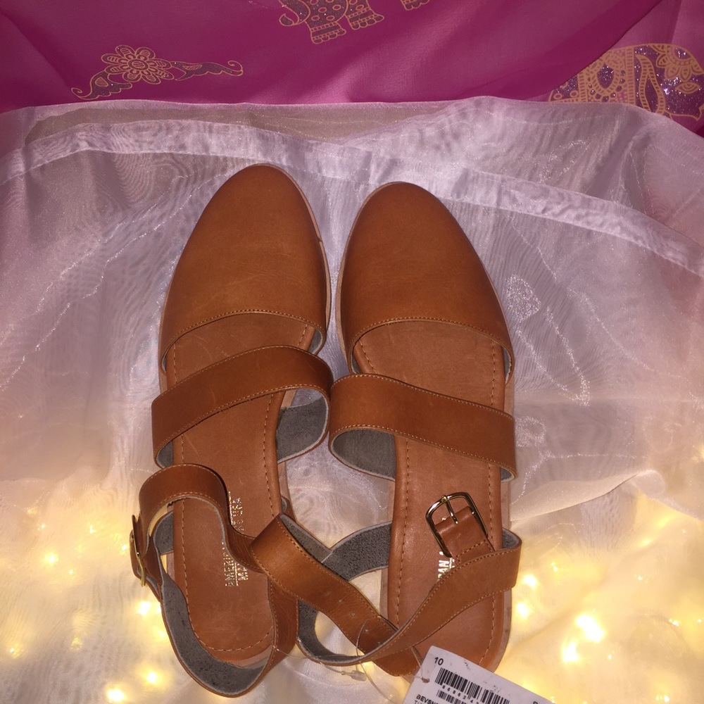 American Apparel Genuine Leather/holo sandals