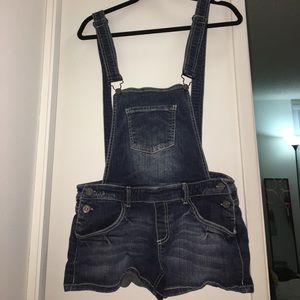 Denim short overalls