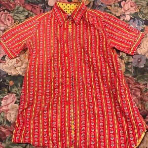 Vintage Floral/Western Short-Sleeve Collared Shirt