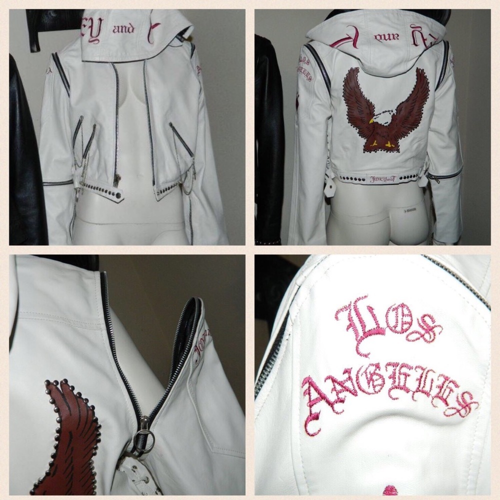 White Leather Jacket/ Vest