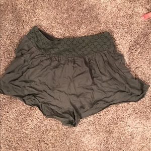 Olive flowy shorts. American eagle brand