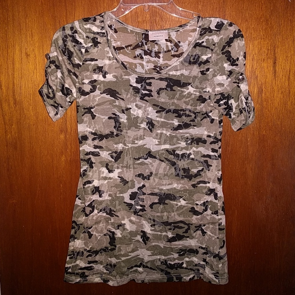 FINAL SALE Sheer camo tshirt