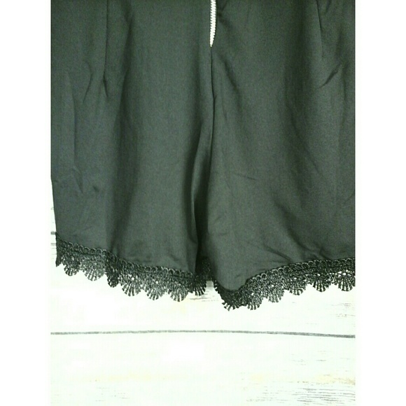 Pleated Sheer Lace Crochet Romper/Jumpsuit. - Picture 7 of 7