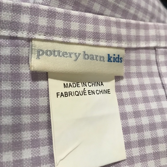 POTTERY BARN LILAC CHECK VALANCE 18x50 LOT 1 - Picture 2 of 2