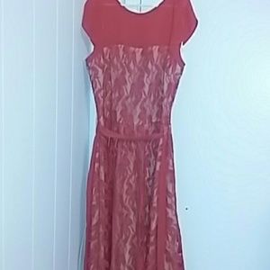 Orange/Peach Lace Flower Dress