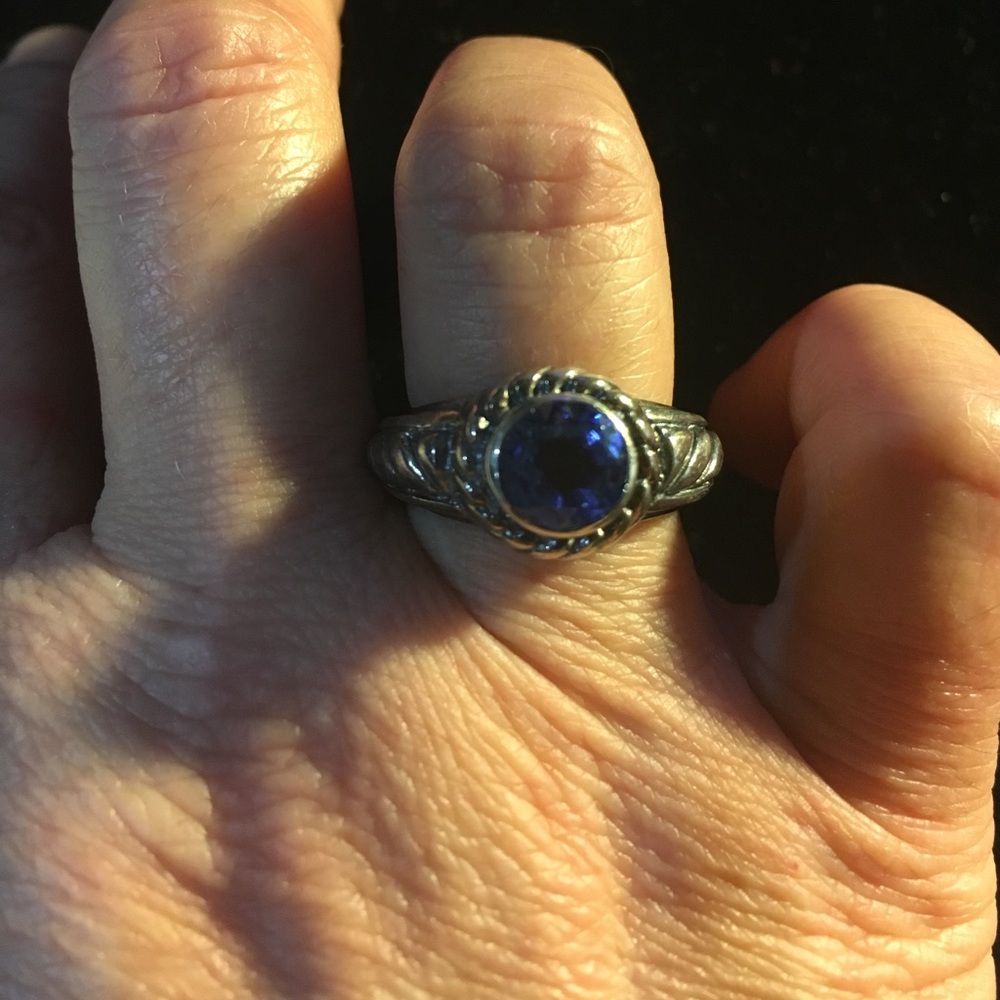 Sterling Silver and Blue Topaz Ring Size 7