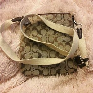 Khaki Hipster Shoulder Coach Purse