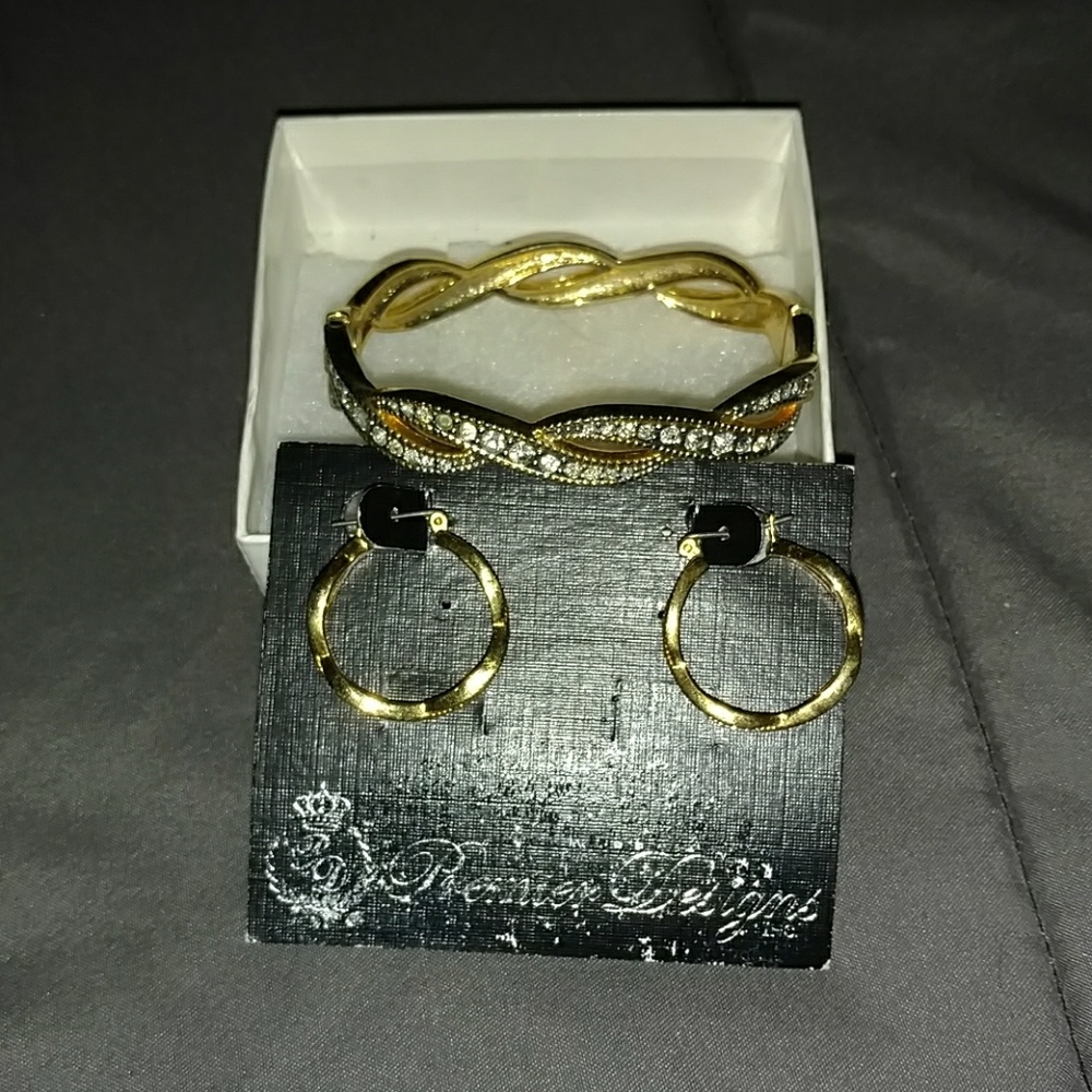 Matching bracelet and earrings