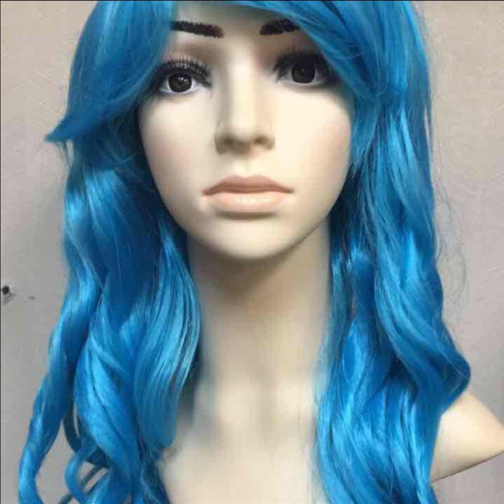 Blue cosplay wig