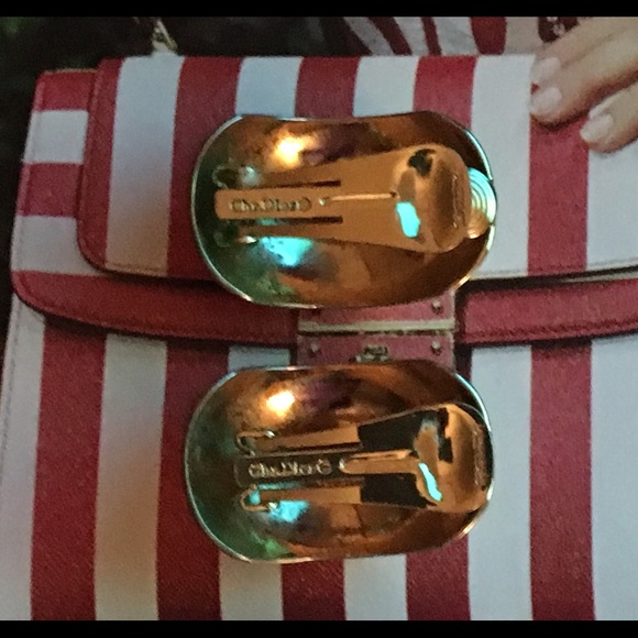 VINTAGE GOLD CHRISTIAN DIOR CILIP BACK EARRINGS - Picture 2 of 2