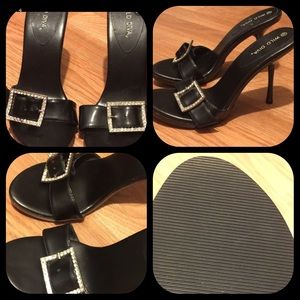 WILD DIVA-Black open toe stiletto heels