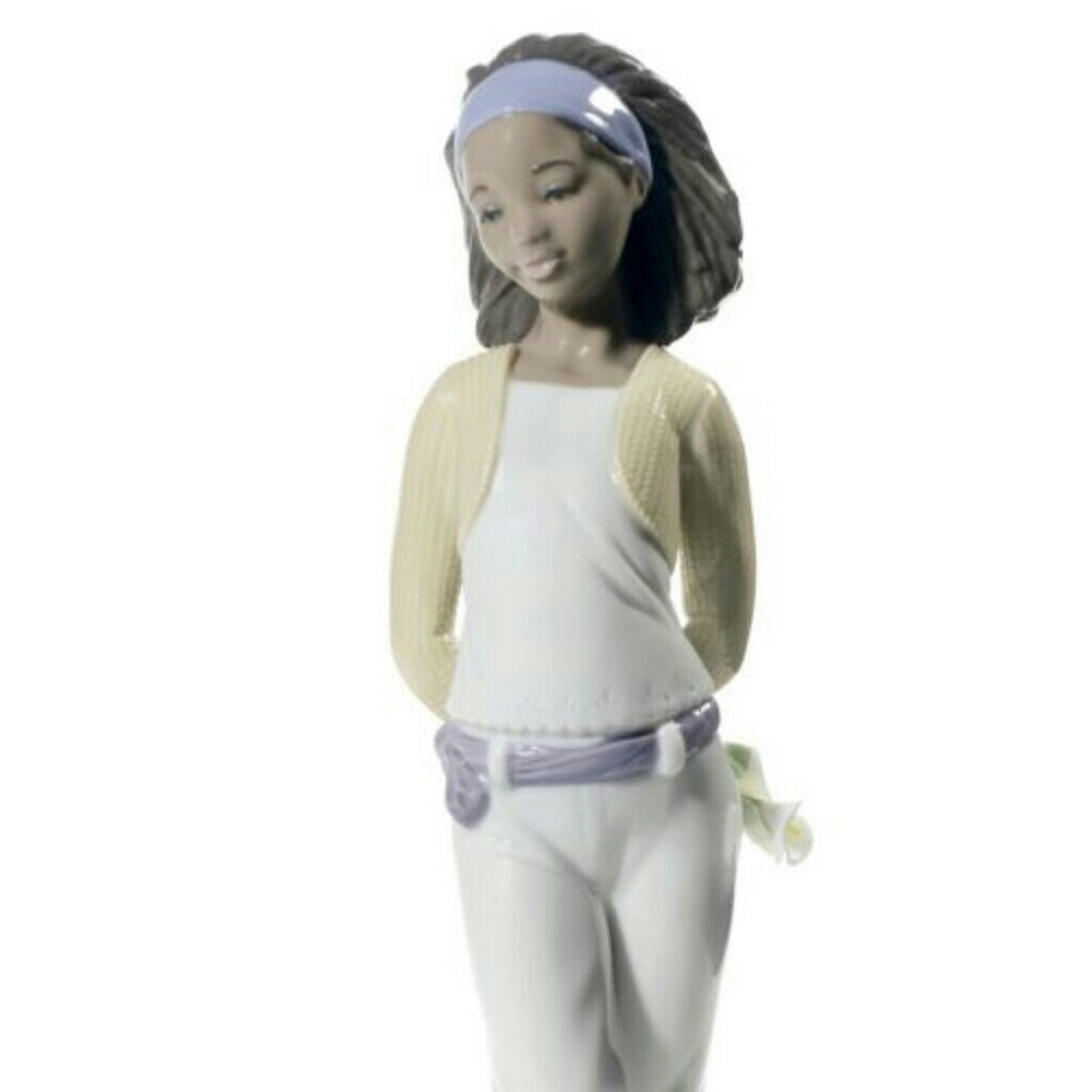 Lladro a gift of lillies porcelain doll