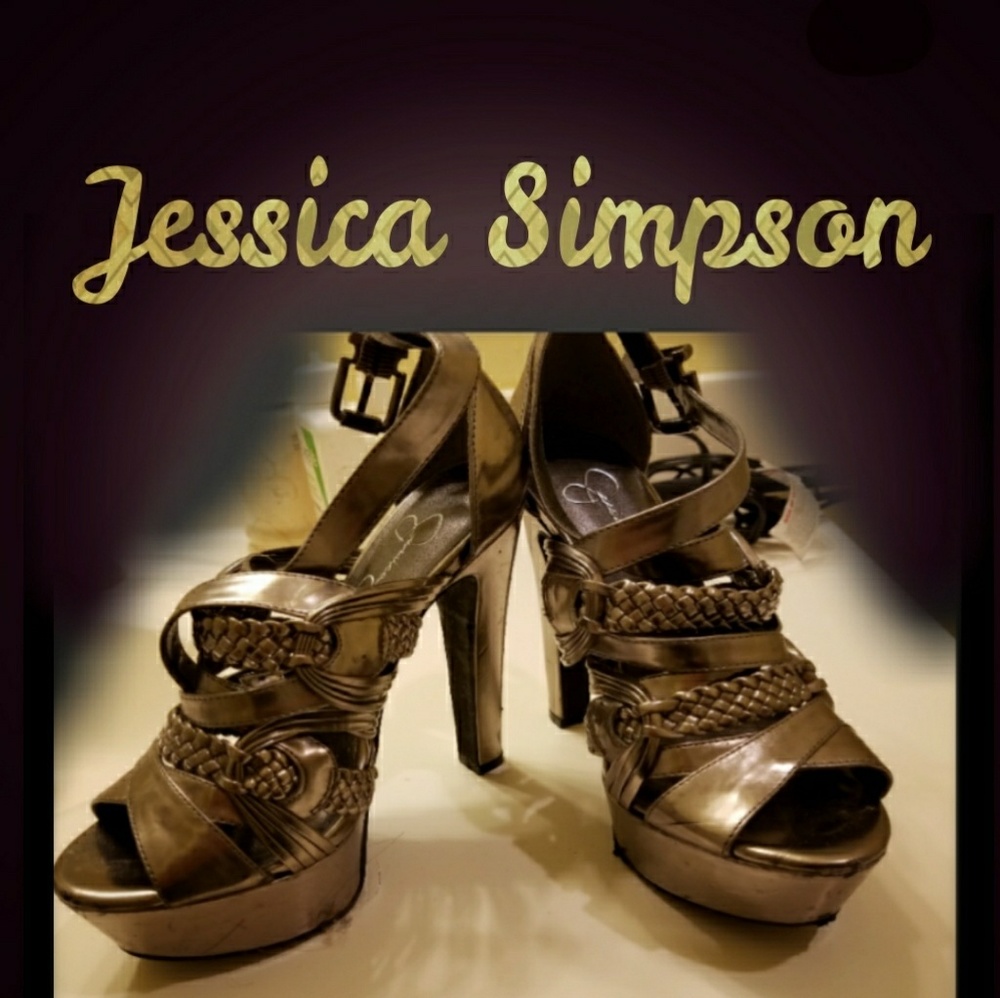 Liquid Metal platform Sandles by Jessica Simpson