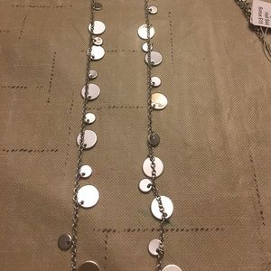 Long silver mirrored necklace