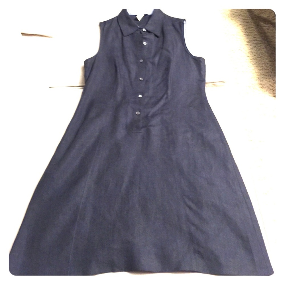 J. Crew Navy Linen Dress