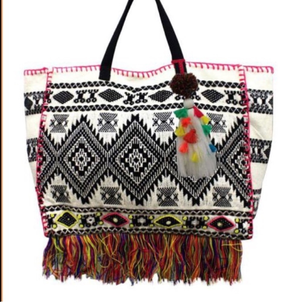Pompom beach bag