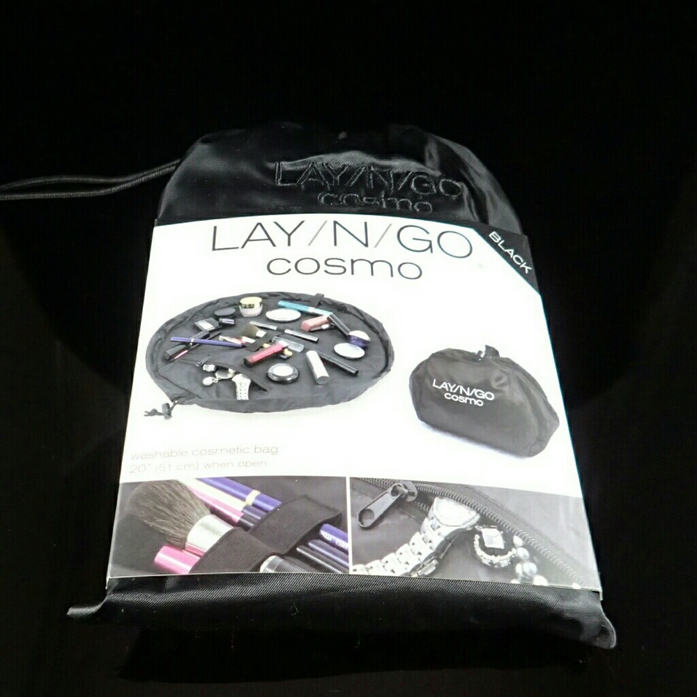 Lay N Go Black Cosmo Cosmetic Bag - New