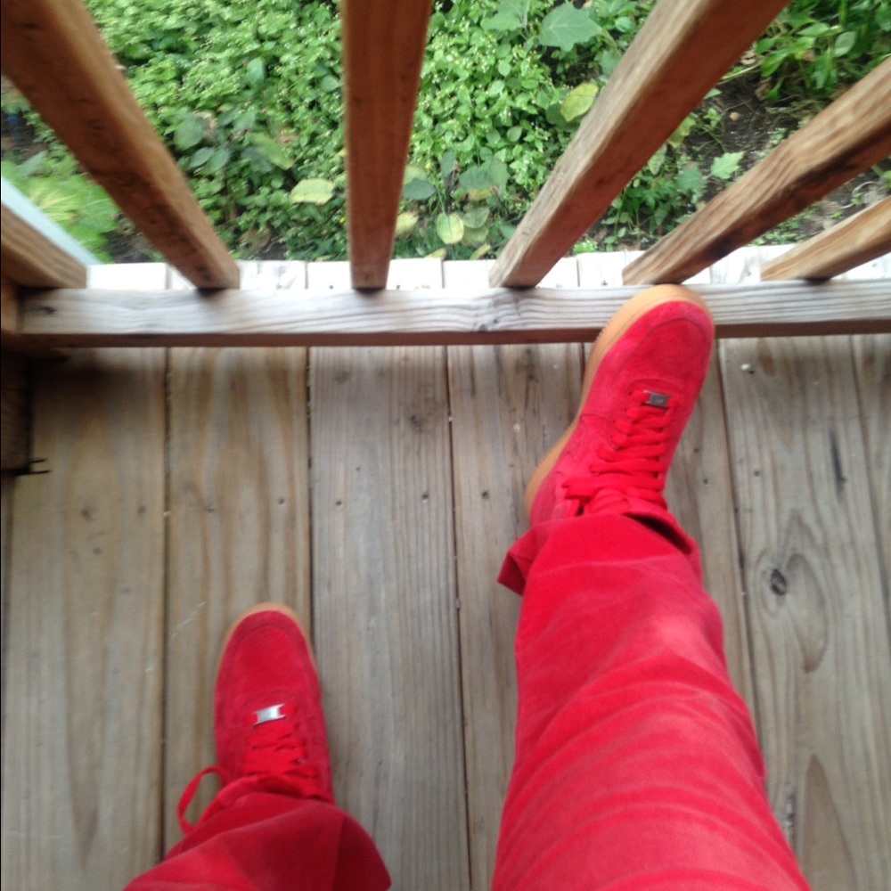 Red Suede Nike with Gum bottom