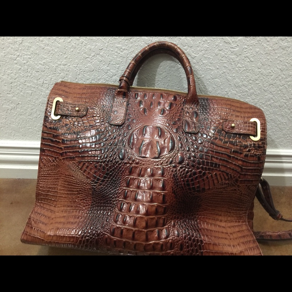 Pecan Brahmin business tote