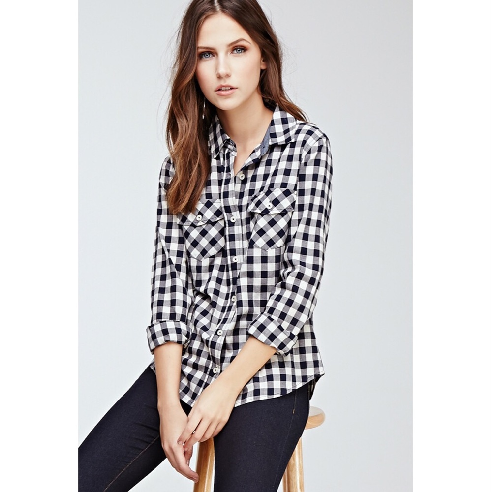 Forever 21 Gingham Button Down
